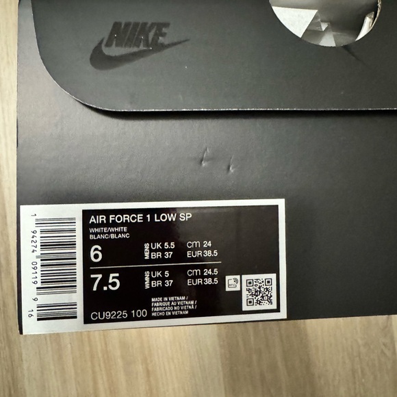 Supreme®/Nike® Air Force 1 Low Box Logo Sneakers Women’s 7.5 / Men’s 6 - Picture 14 of 15